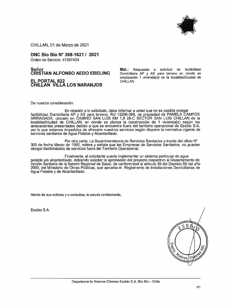 Factibilidad Essbio | PDF