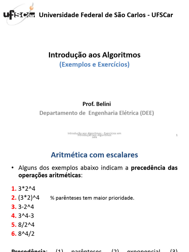 Exercícios de Algoritmos e Vetores em Matlab | PDF | Fahrenheit ...