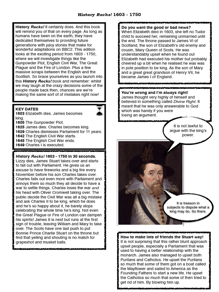 Stuart Era: Key Events 1603-1750 | PDF | Gunpowder Plot | English Civil War