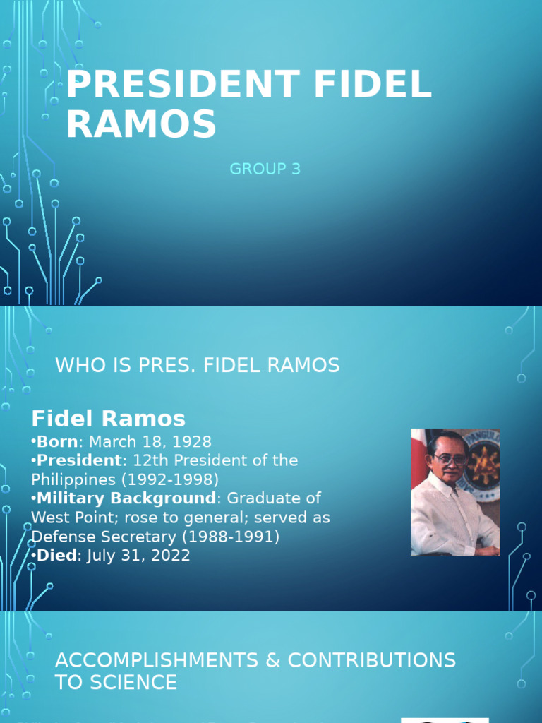 Fidel Ramos: Contributions to Science, Tech, Education | PDF ...
