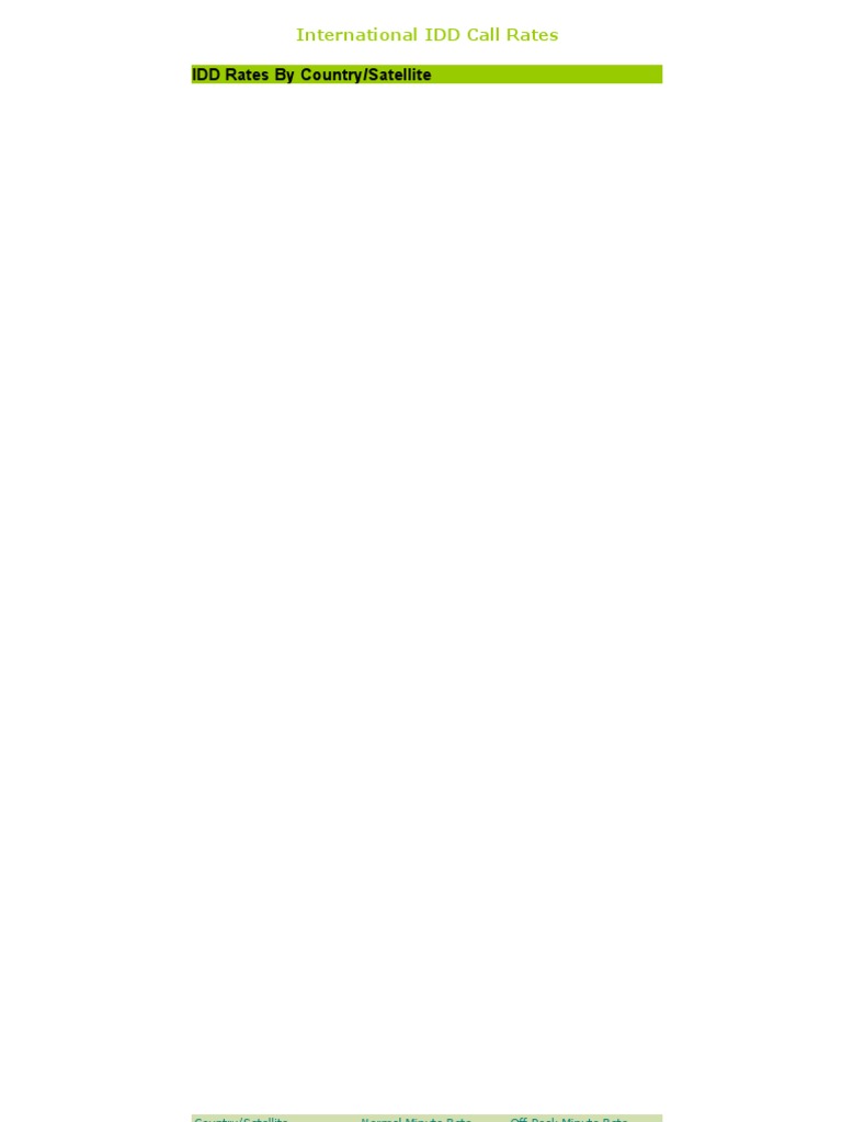 Intl IDDRates | PDF