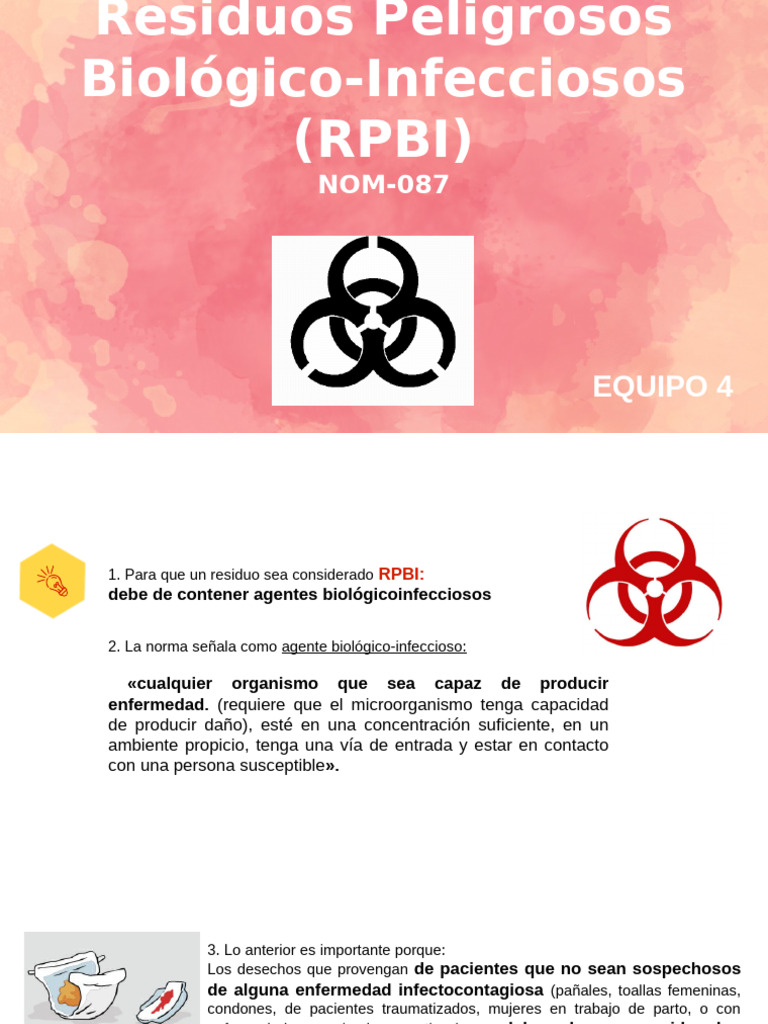 Nom-087 Rpbi | PDF | Residuos | Sangre