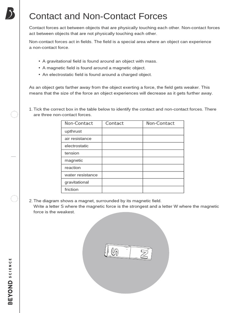 Contact vs Non-Contact Forces Explained | PDF