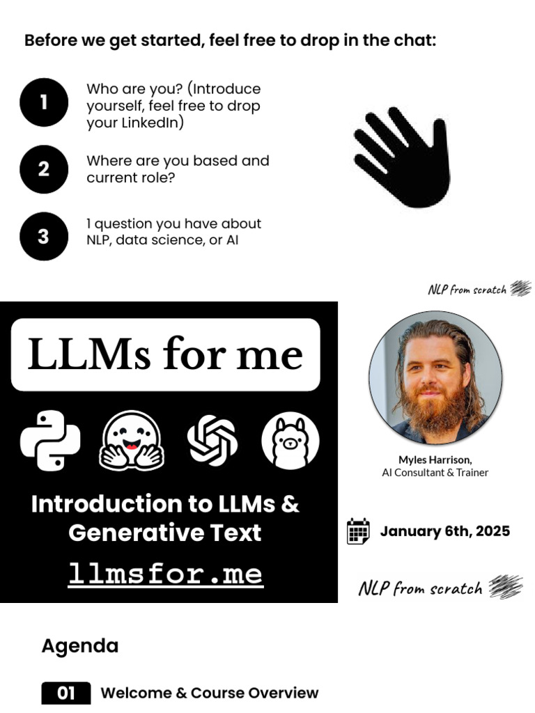 Introduction To Llms Course Overview Pdf Artificial Intelligence