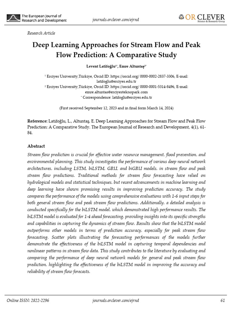 Deep Learning Approaches For Stream Flow and Peak | PDF | Deep Learning ...