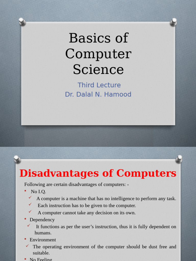 Disadvantages and Components of Computers | PDF | Computer Data Storage ...