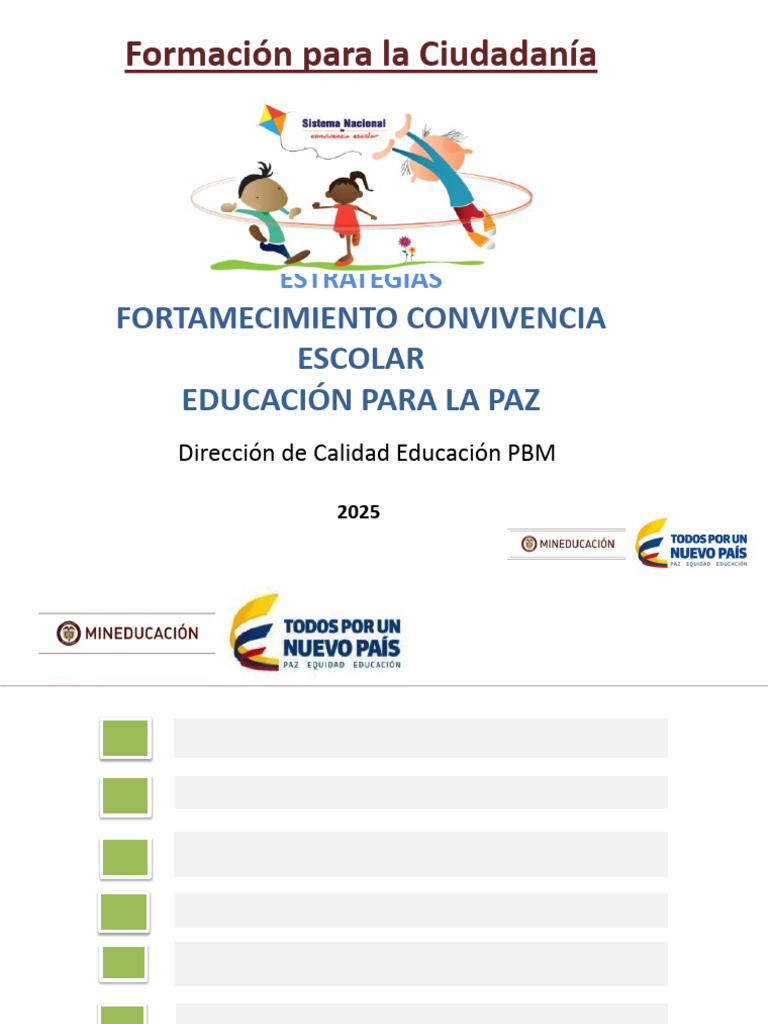 Estrategias para Convivencia Escolar 2025 | PDF | Plan de estudios ...