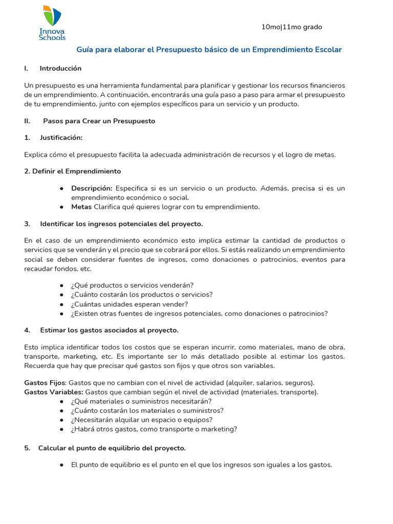 Guía para Elaborar Un Presupuesto Básico | PDF | Presupuesto ...