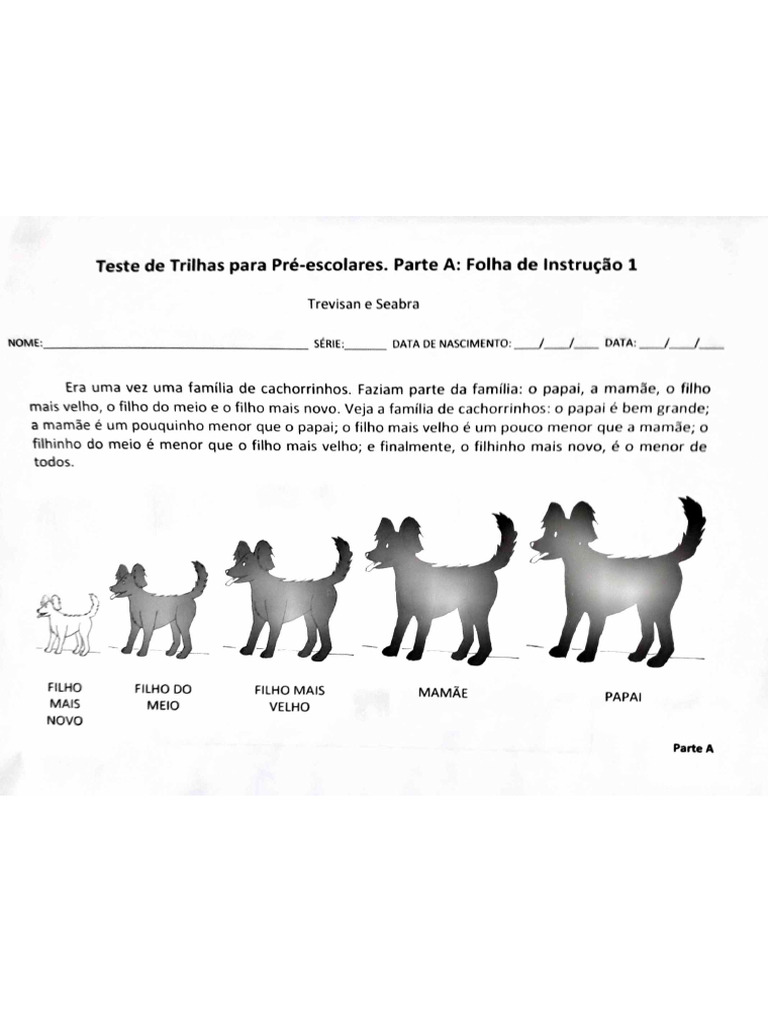 Teste de Trilhas para Pré Escolares | PDF
