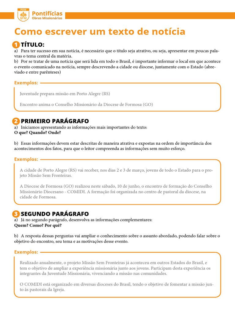 Como Redigir uma Notícia Eficaz | PDF
