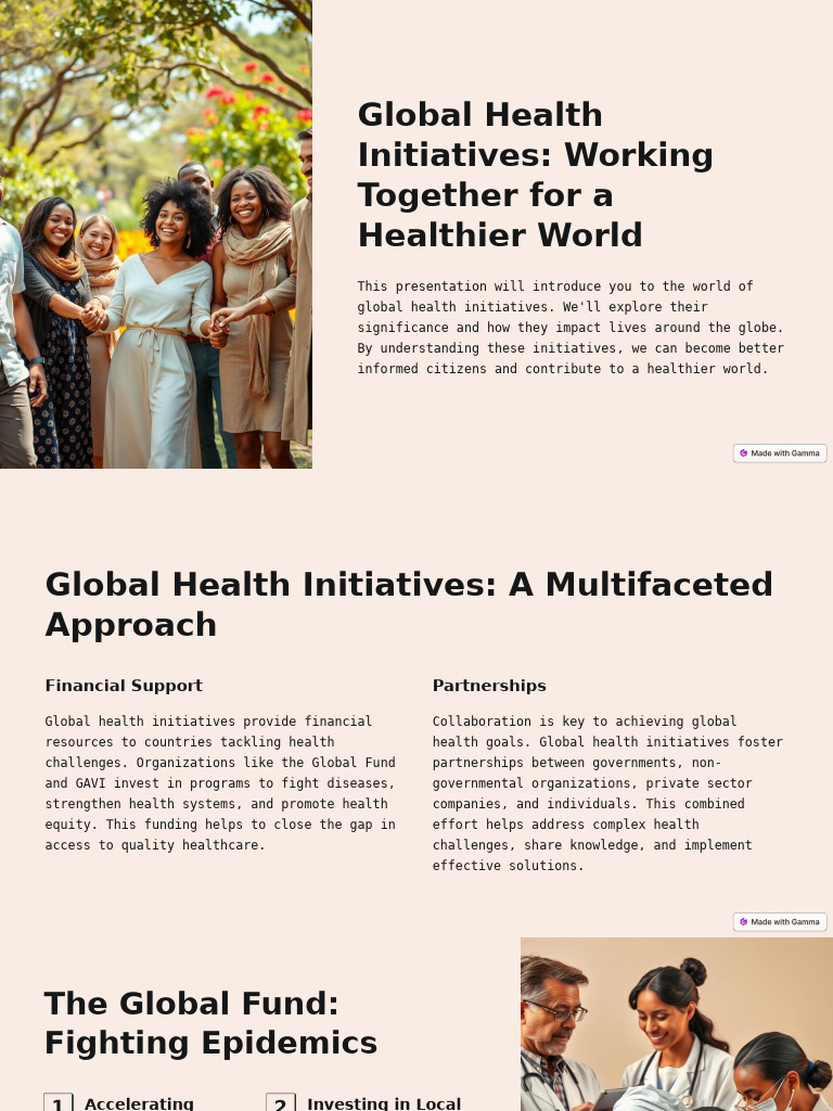 Global Health Initiatives Overview | PDF | Global Health | World Health ...