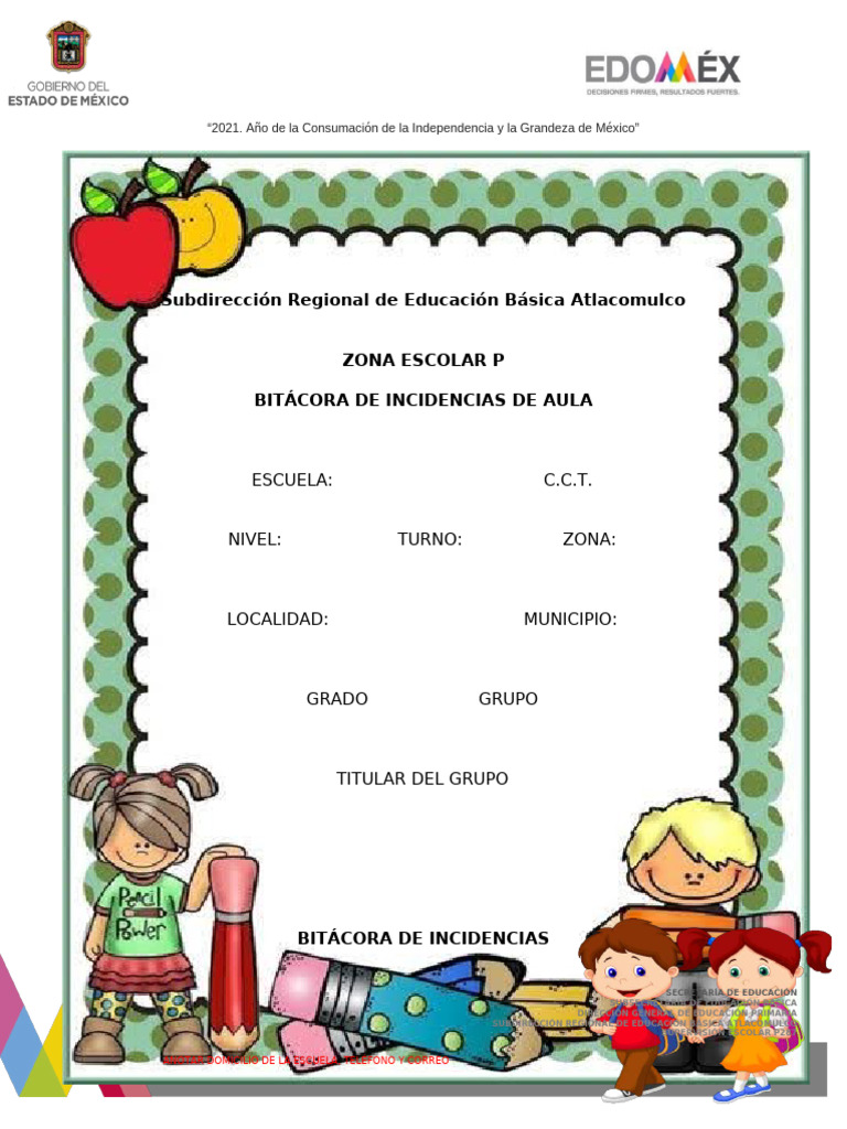 Bitácora de Incidencias Escolar 2021 | PDF | Educación primaria