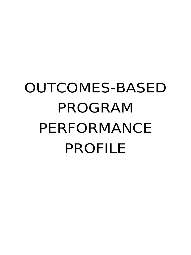 Outcomes-Based Program Performance Profile | PDF | Academic Degree ...