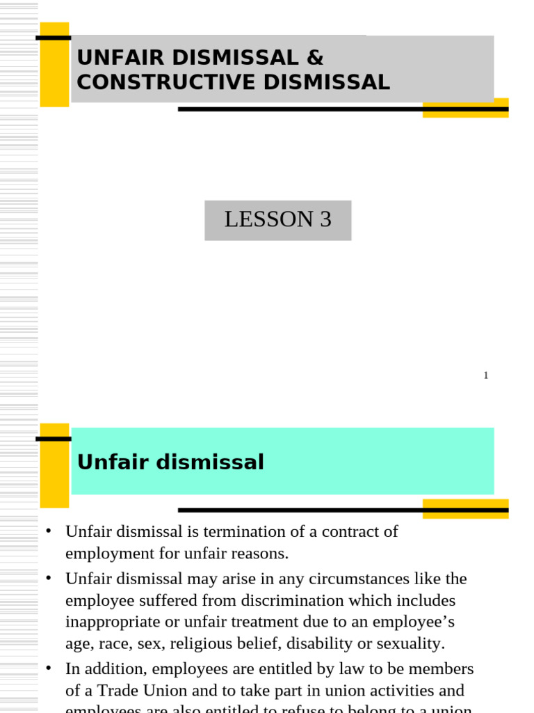 Unfair and Constructive Dismissal Guide | PDF | Breach Of Contract ...