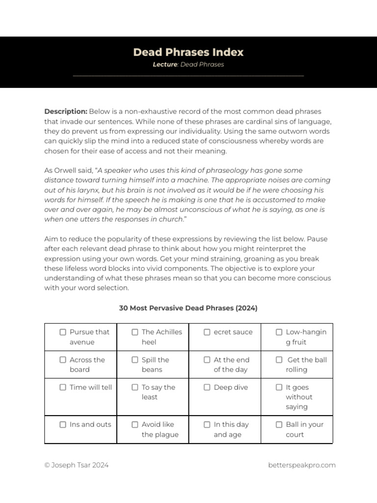Common Dead Phrases Explained | PDF | Cognition | Cognitive Science
