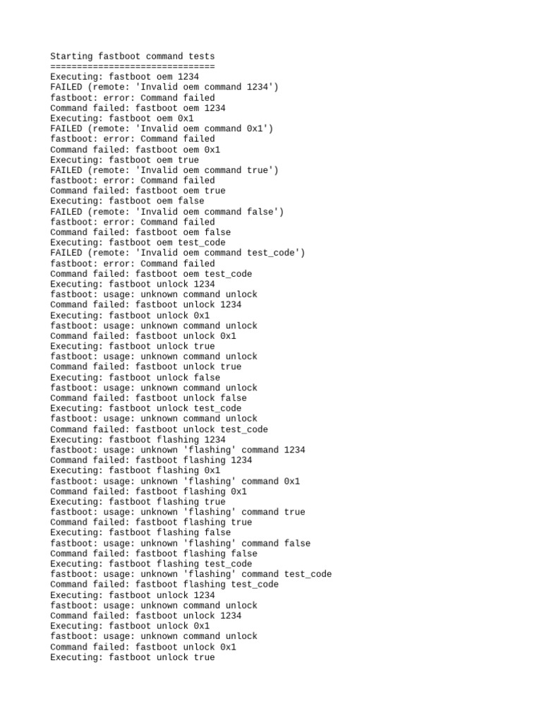 Fastboot Format Command