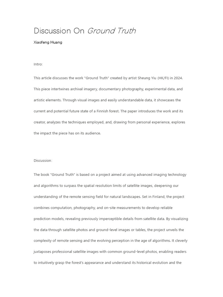 Visual Essay on Finnish Forests | PDF | Perception | Thought