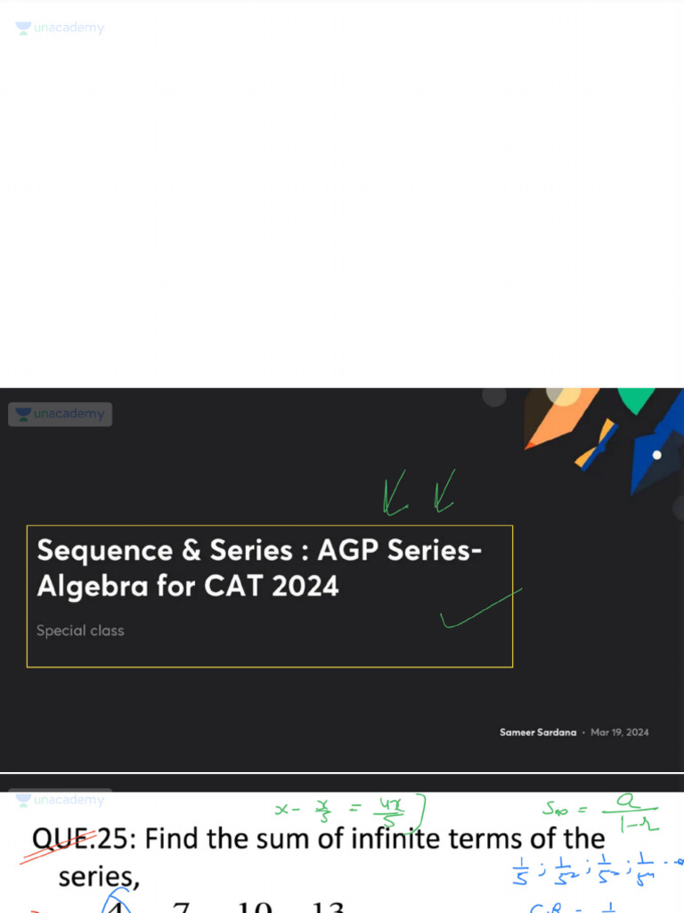 Sequence Series AGP Series Algebra For CAT 2024 With Anno | PDF