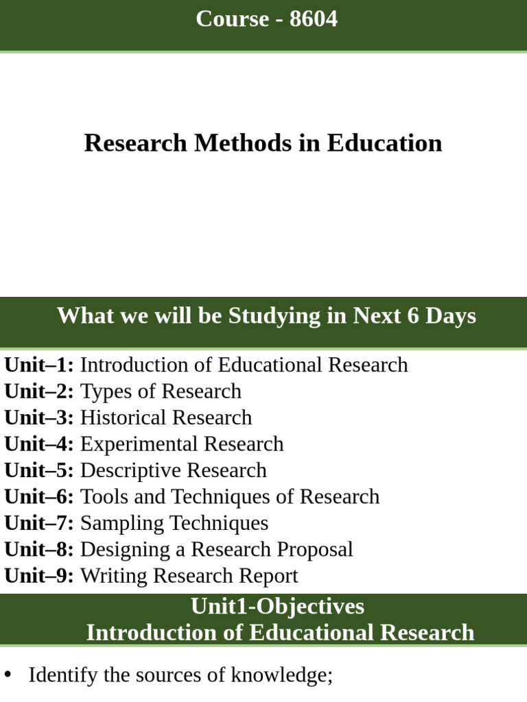 Educational Research Methods Overview | PDF | Reason | Knowledge