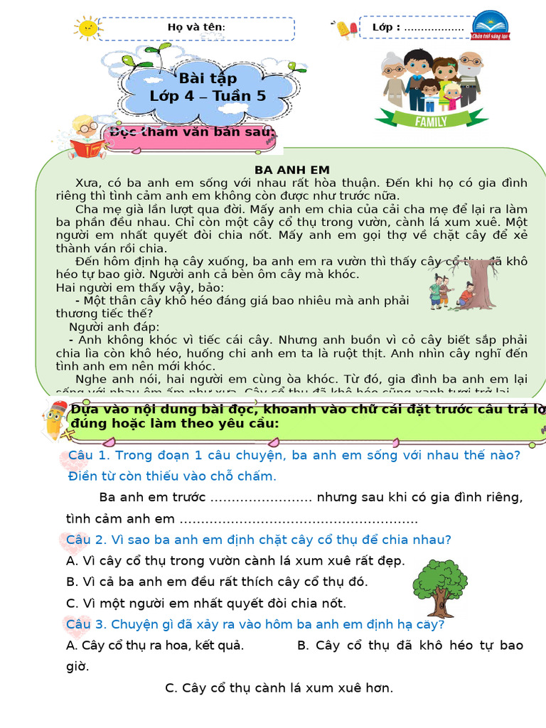 BTCT TUẦN 5 - TIẾNG VIỆT - CTST4 | PDF
