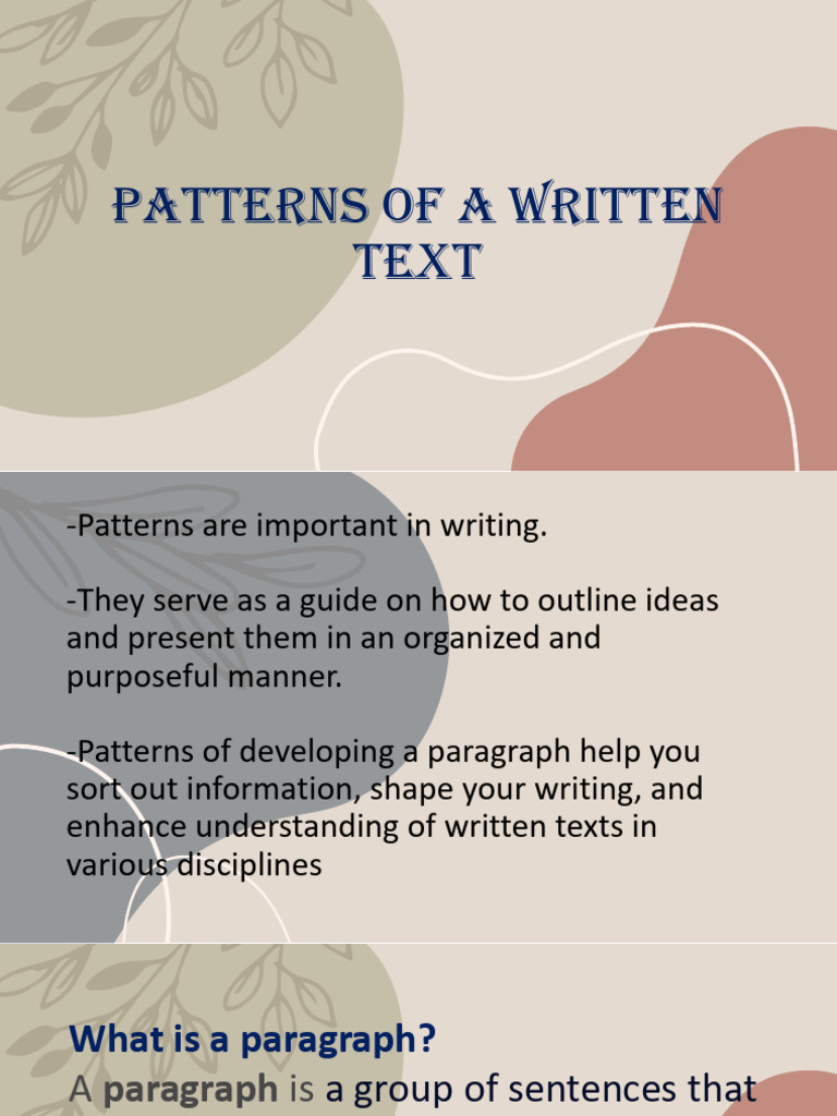 Patterns of A Written Text | PDF