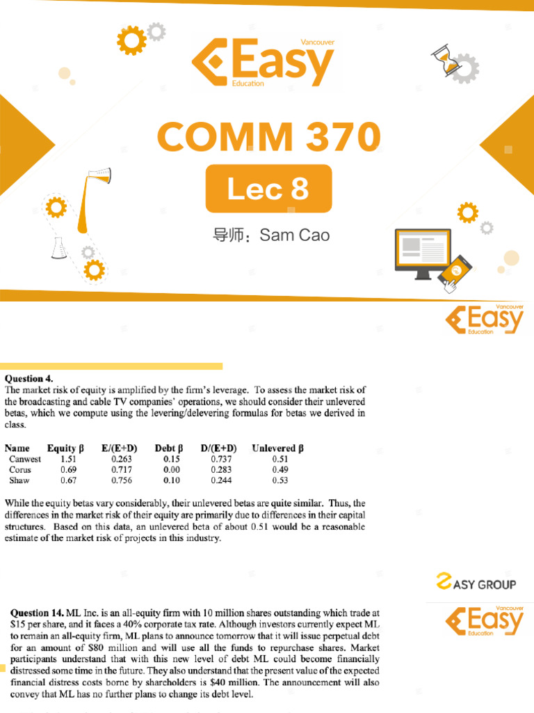 COMM375 Lec8 | PDF