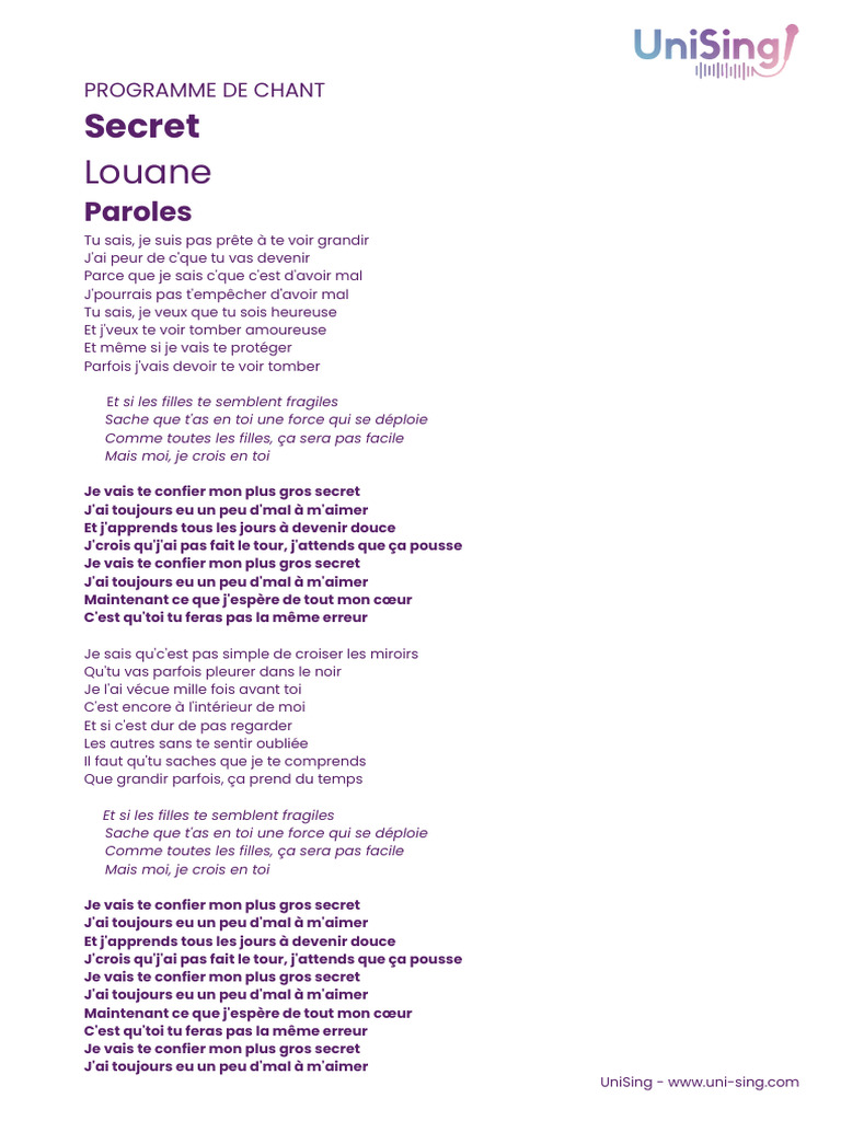 Paroles de 