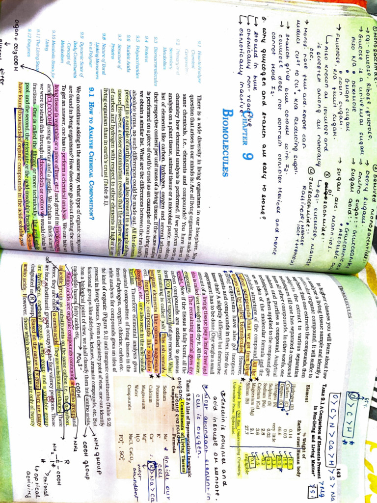 BIOMOLECULES Ncert Marking by Om | PDF