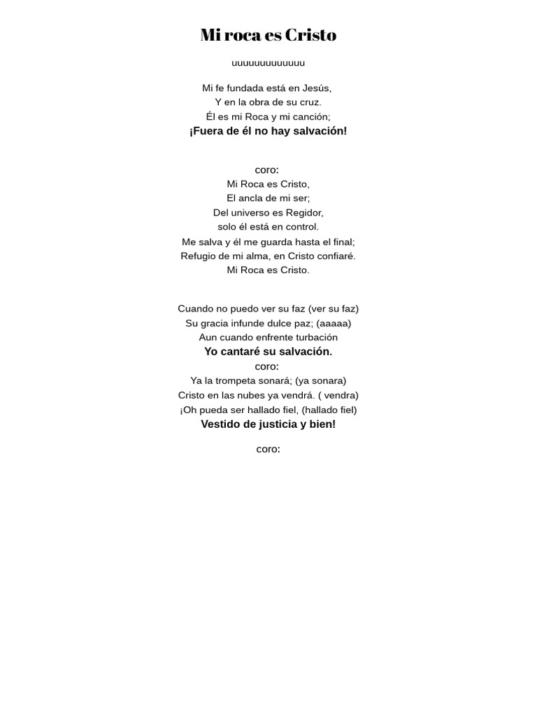Mi Roca Es Cristo | PDF