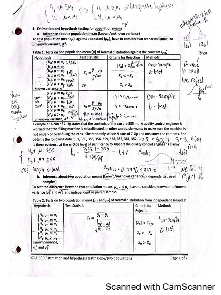 Notes 1 - Simple Statistical Estimation | PDF