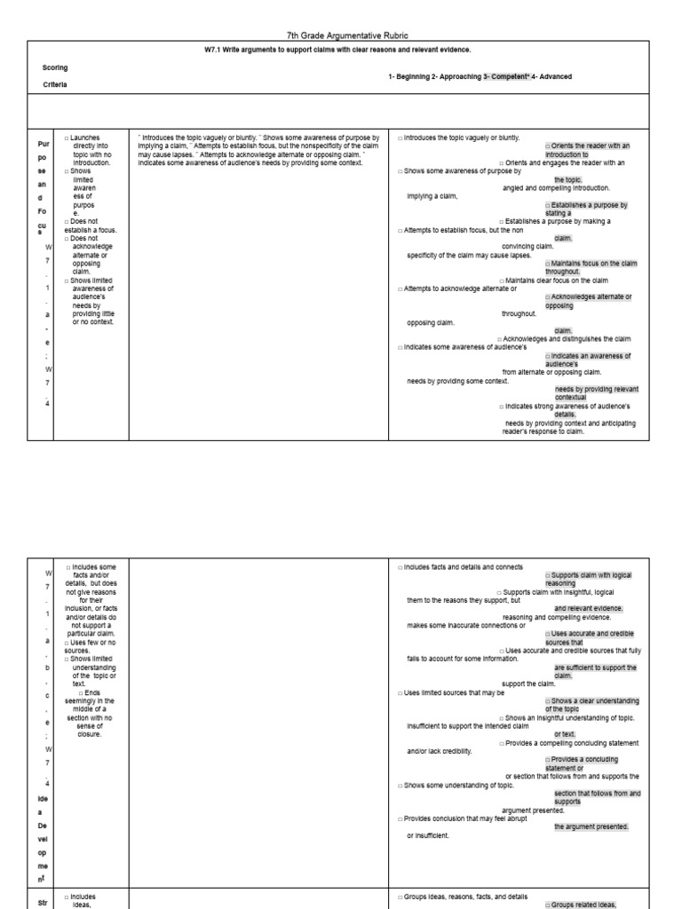 Rubric Argumentative | PDF | Argument | Reason