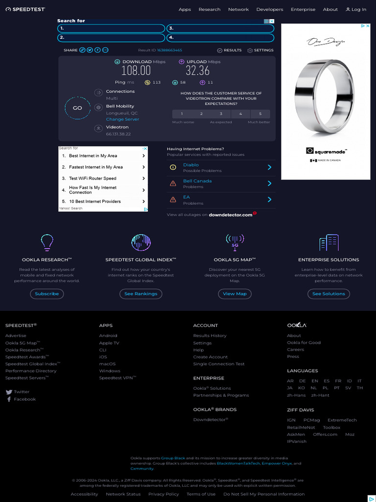 Speedtest by Ookla - The Global Broadband Speed Test | PDF | Internet ...