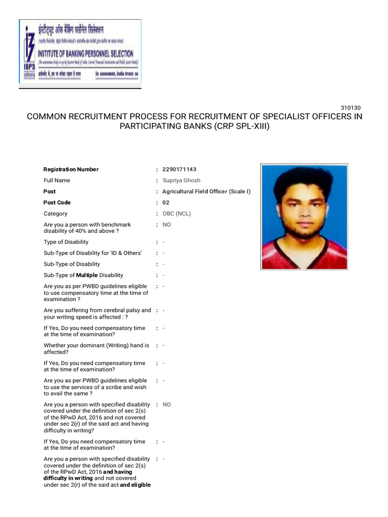 IBPS SO Handwritten Declaration 2025 | PDF | Justice | Crime & Violence