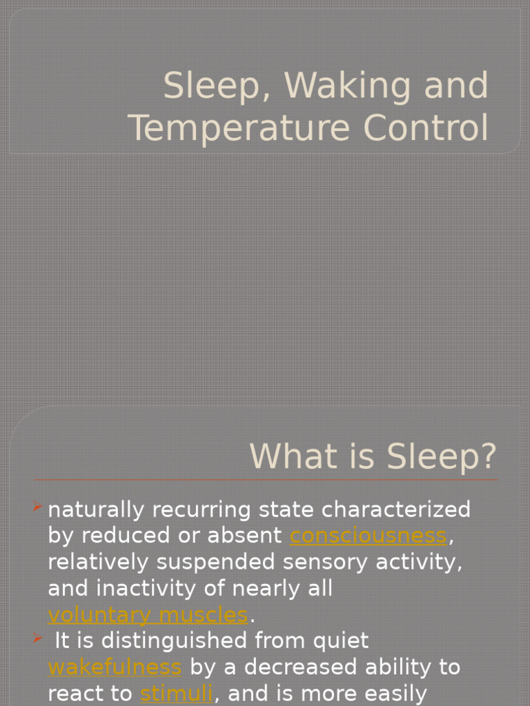 Understanding Sleep and Temperature Control | PDF | Circadian Rhythm ...