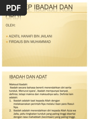 Konsep Ibadah Dan Adat Pdf