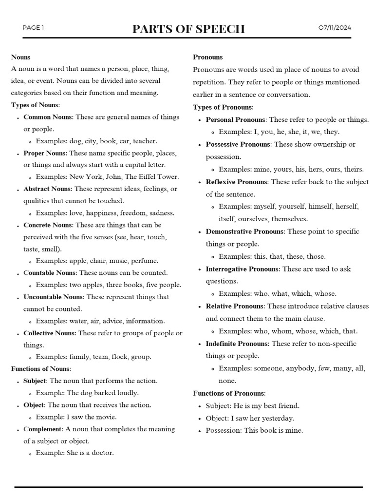 Understanding Parts of Speech | PDF | Verb | Adverb
