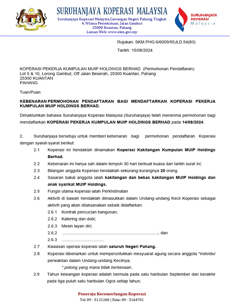 Kop Kakitangan Kumpulan Muip Holdings BHD | PDF