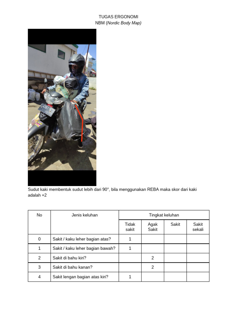 Analisis Ergonomi NBM untuk Tukang Ojeg | PDF