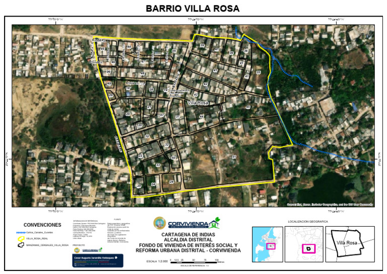 Plano Barrio Villa Rosa Con Manzanas Censales Sat | PDF | Cartografía ...