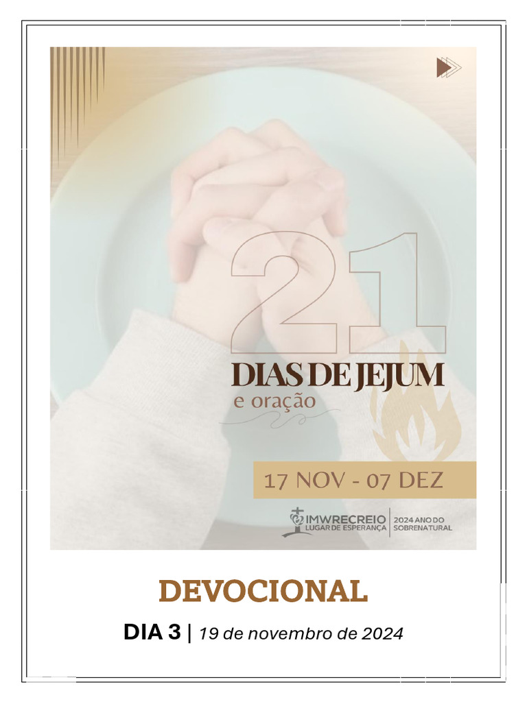 DIA 3 - 21 Dias de JEJUM & ORAÇÃO | PDF