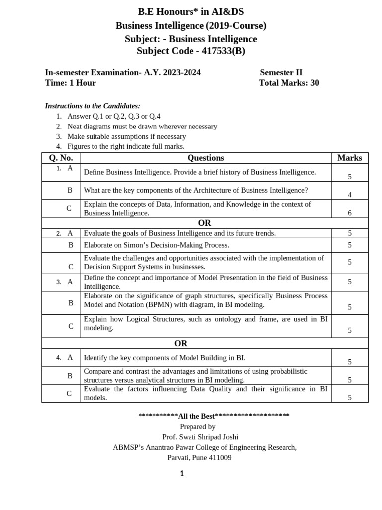 Bi Insem Paper Paper Format | PDF | Business Intelligence | Information ...
