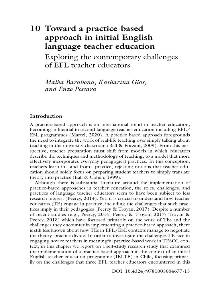 Practice-Based EFL Teacher Education | PDF | Teachers | Pedagogy