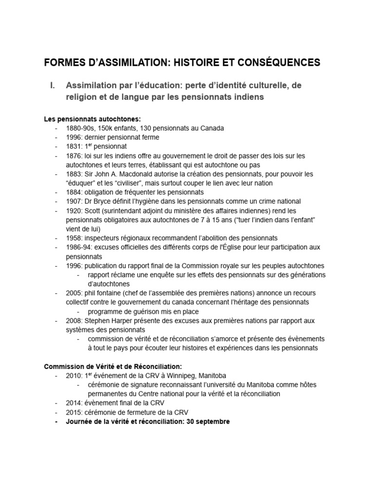 Assimilation des Autochtones au Canada | PDF | Canada | Peuples ...