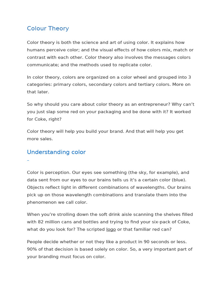 Color Theory | PDF