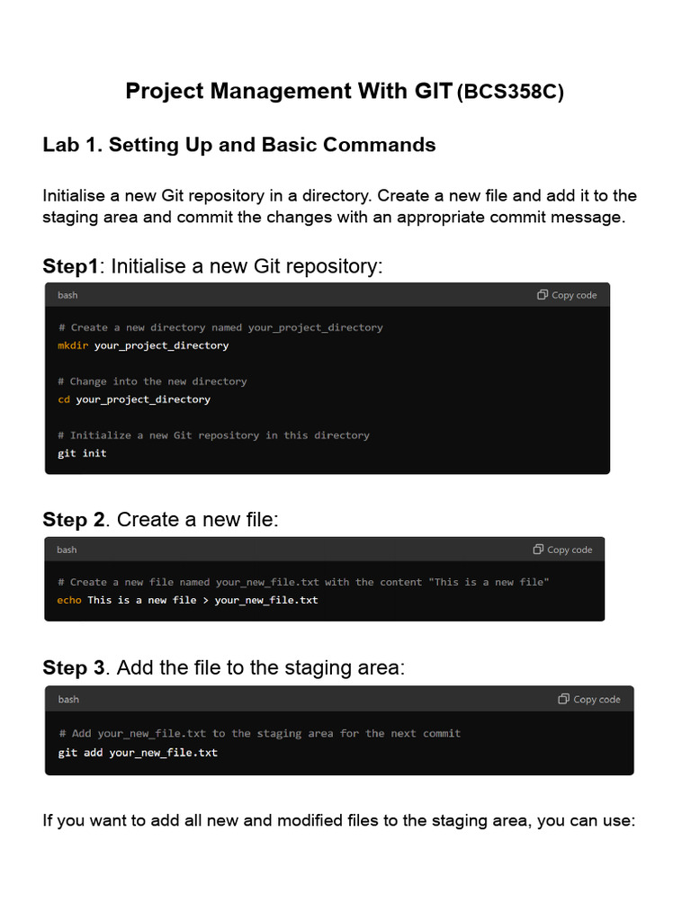 Project Management With GIT (BCS358C)_110304 | PDF | Computer ...