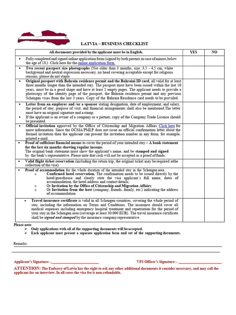 Business Checklist Latest | PDF | Travel Visa | Passport