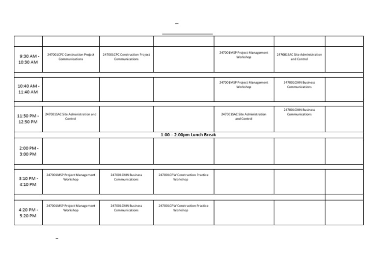 ACM Timetable - 9to13-September24 - 930am | PDF