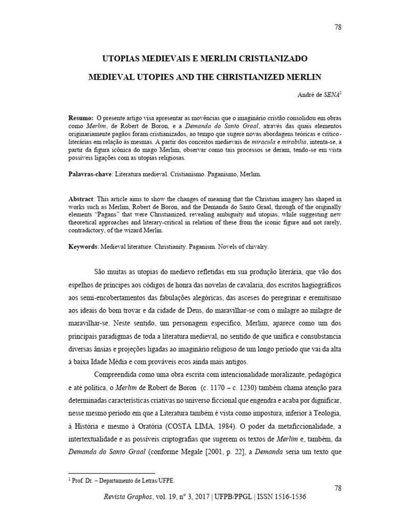 Merlim e a Cristianização da Utopia | PDF | Merlim | Rei Arthur