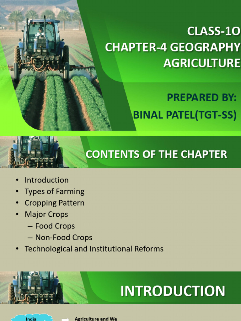 Agriculture Overview for Class 10 | PDF | Agriculture | Crops