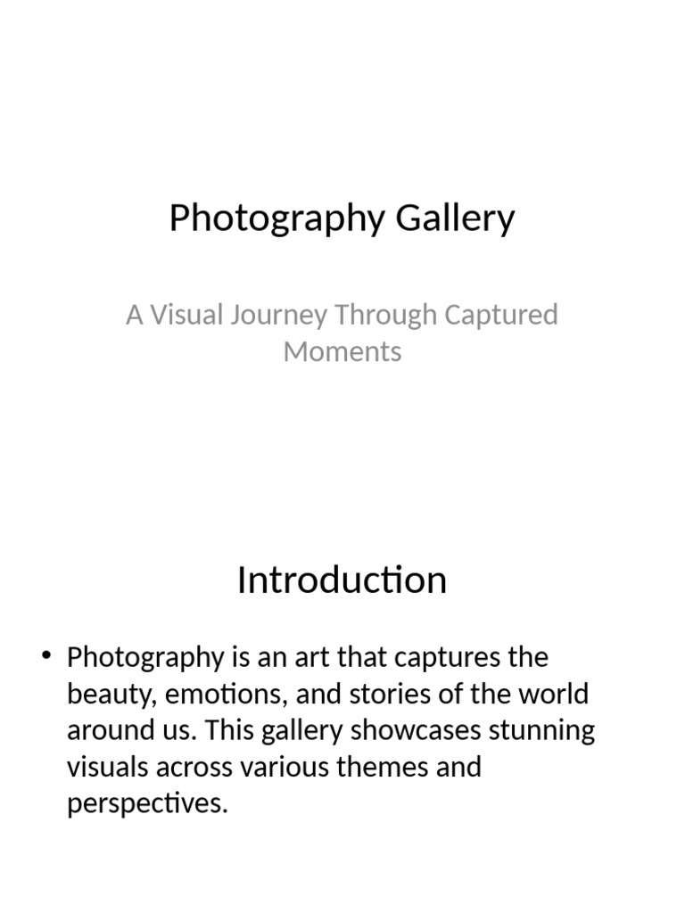 Photography Gallery Presentation | PDF
